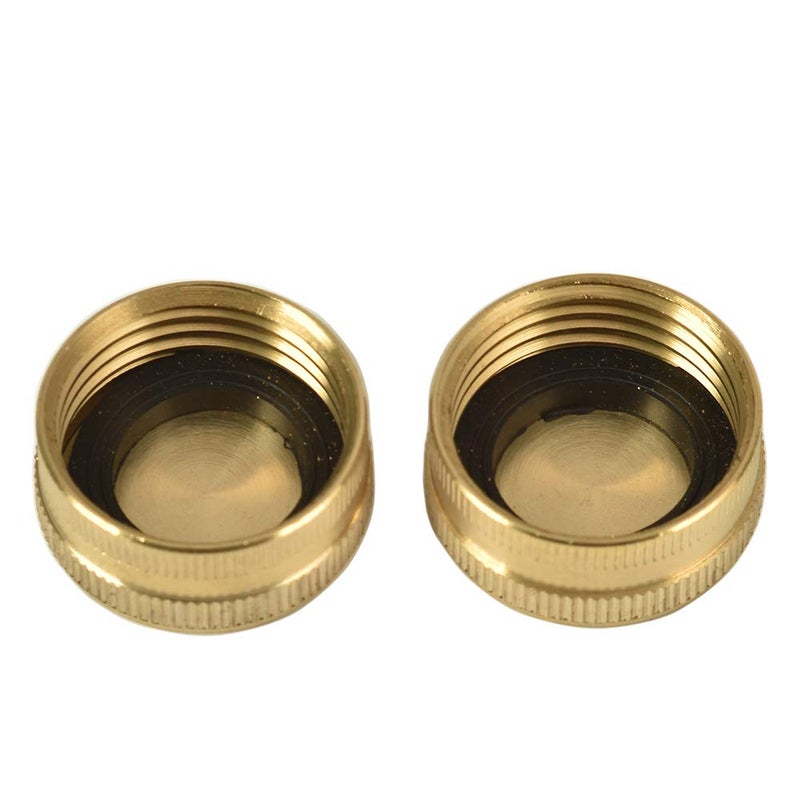 Sanpaint 2 Pack 3/4" Brass Garden Hose End Caps with Washers - Image 4